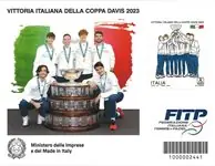 Oryginalny Italië - Winnaar Davis Cup 2023 - S/S - Postfris souvenirvelletje