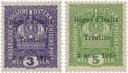 Italië 1918 - Sassone 1/2 - Postfris Popularny