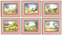 Jemen 1982 - MICHEL 1669-1674 - 6 ongetande souvenirvelletje - Postfris Promocja