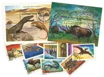 Wyprzedaż Kazachstan - 2 souvenir velletjes en 10 verschillende postzegels