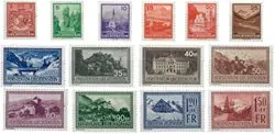 Liechtenstein - 1934 - Michel126/139, ongebruiktmet plakker Tylko dziś