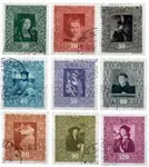 Liechtenstein - 1949 - Michel268/276, gebruikt Popularny