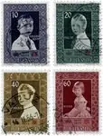 Popularny Liechtenstein - 1955 - Michel338/341, gebruikt