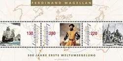 Liechtenstein - Eerste Rondvaart om de wereld 500 jaar - Postfris souvenirvelletje Oryginalny