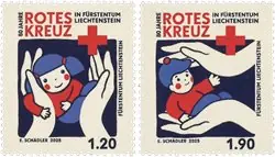 Promocja Liechtenstein - Rode Kruis, 80 jaar - Postfrisse serie van 2