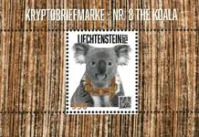 Liechtenstein - Crypto stamp, koala - Postfris souvenirvelletje Rabat