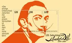 Bezpieczna płatność Liechtenstein - Salvador Dali - Postfris souvenirvelletje