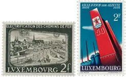 Oryginalny Luxemburg 1956 - Michel 551 + 558 - Postfris