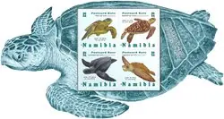 Namibië - Sea turtles of Namibië - Postfris souvenirvelletje Ostatnia szansa