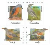 Ostatnia szansa Namibië - Thrushes of Namibië - Postfrisse serie van 4