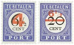Nederland 1906-1909 - Portzegels NVPH P29-P30 - Postfris Autentyczny