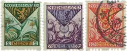 Nederland 1925 - Roltandingzegels NVPH R71-R73 - Gebruikt Tylko dziś