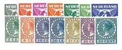 Oryginalny Nederland 1930 - Roltandingzegels NVPH R57-R70 - Gebruikt