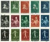 Kup teraz Nederland 1937-1939 - NVPH 300-304+313-317+327-331 - Gebruikt