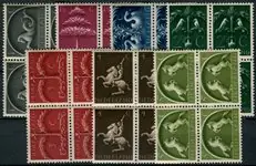 Nederland 1943-1944 - NVPH 405-411 - Blok van 4 - Postfris Autentyczny