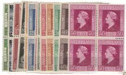 Nederland 1944-1946 - NVPH 428-442 - Blok van 4 - Postfris Oryginalny