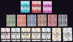 Autentyczny Nederland 1951-1994 - Dienstzegels - 16 st. Blok van 4 - Gebruikt