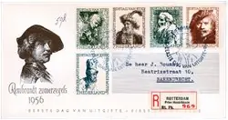 Nederland 1956 - NVPH E25 - FDC - Met adres Nowość