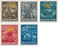 Autentyczny Nederlands Indië 1937 - NVPH 230-234 - Ongebruikt