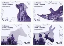 Tylko dziś Nieuw Zeeland - Dieren in dienst - Postfrisse serie van 4