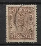 Premium Noorwegen 1863 - AFA 10 - Gebruikt