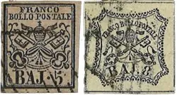 Ostatnia szansa Pauslijke Staat 1852 - Michel 6 en 9 gestempeld - met brede rand - Gestempeld