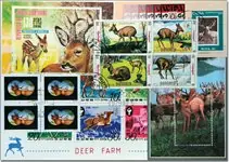 Rendieren 4 souvenir velletjes, 1 serie, 1 blok van 4 Darmowa dostawa