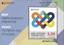 Republic of Servië - EUROPA 2023 Peace - Postfris souvenirvelletje Darmowa dostawa