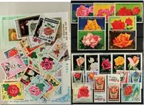Rabat Rozen 3 souvenir velletjes 1 serie, 43 verschill ende postzegels
