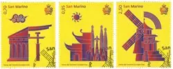 Promocja San Marino - Jaar van de toerist Europa-China - Gestempelde serie van 3