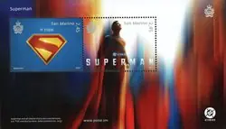 San Marino - Superman - Postfris souvenirvelletje Premium
