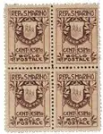 San Marino 1907 - MICHEL 47II - Postfris blok van 4 Tani