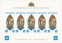 Autentyczny San Marino 1977 - MICHEL 1147 - Postfris souvenirvelletje