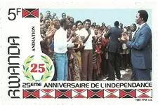Zwrot pieniędzy Rwanda 1987 - 25 jaar Onafhankelijkheid Postfris