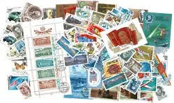 Sovjet Unie 1986 gestempelde jaarset met souvenir velletjes Tylko dziś