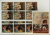 Rabat Spaanse rijschool 1 souvenir velletje en 2 vellen van 6