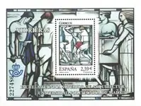 Spanje - Stained Glass - Postfris souvenirvelletje Bezpieczna płatność