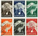 Suriname 1935 - NVPH 151-156 - Gebruikt Autentyczny