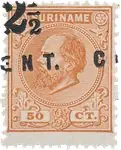 Autentyczny Suriname 1892 - NVPH 21 - Zonder gom - Ongebruikt