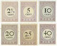 Suriname 1892-1896 - Portzegels NVPH P9-14 - Ongebruikt Promocja