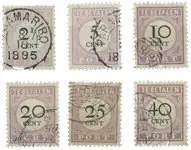 Suriname 1892-1896 - Portzegels NVPH P9-14 - Gebruikt Wyprzedaż