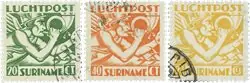 Suriname 1941 - Luchtpostzegels NVPH LP15-LP17 - Gebruikt Autentyczny