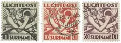Promocja Suriname 1941 - Luchtpostzegels NVPH LP20-LP22 - Gebruikt