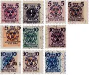 Sweden 1916 - AFA 88-97 - Cancelled Oryginalny