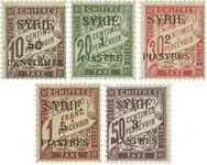 Syrië - Taks zegels YT 22-26 - Postfris Bezpieczna płatność