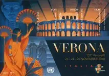 Ekspresowa dostawa Verenigde Naties - Verona Tentoonstellingsvelletje - Postfris souvenirvelletje