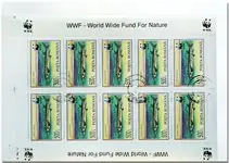 Popularny WWF Vissen 3 velletjes van 10 postzegels