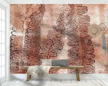 Zwrot pieniędzy Abstract Botanisch. Varens in roestbruin