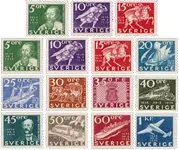 Zweden - AFA 231-242 + 231b-233b - Postfris Wyprzedaż