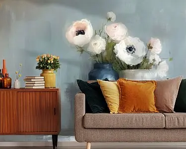 Zwrot pieniędzy Stilleven met bloemen, Japandi stijl